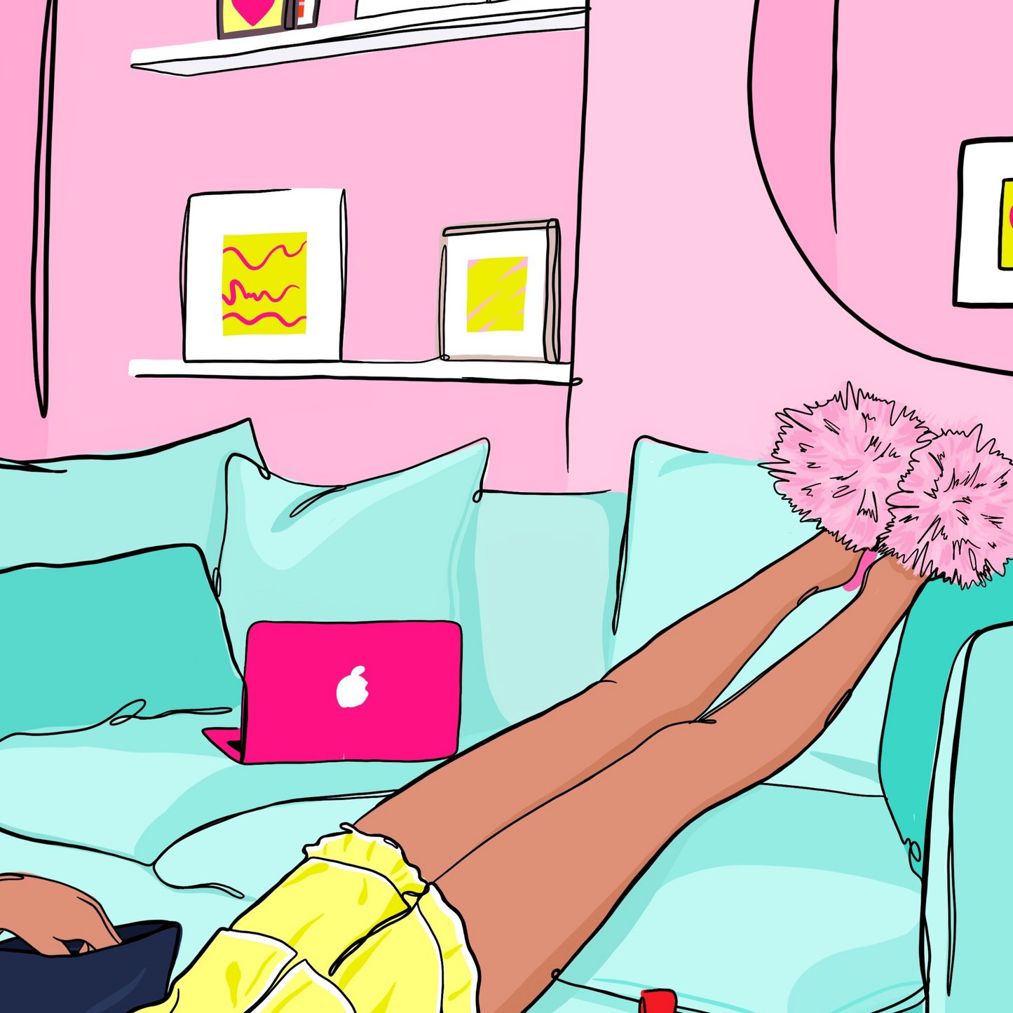 At Home Illustrated Print