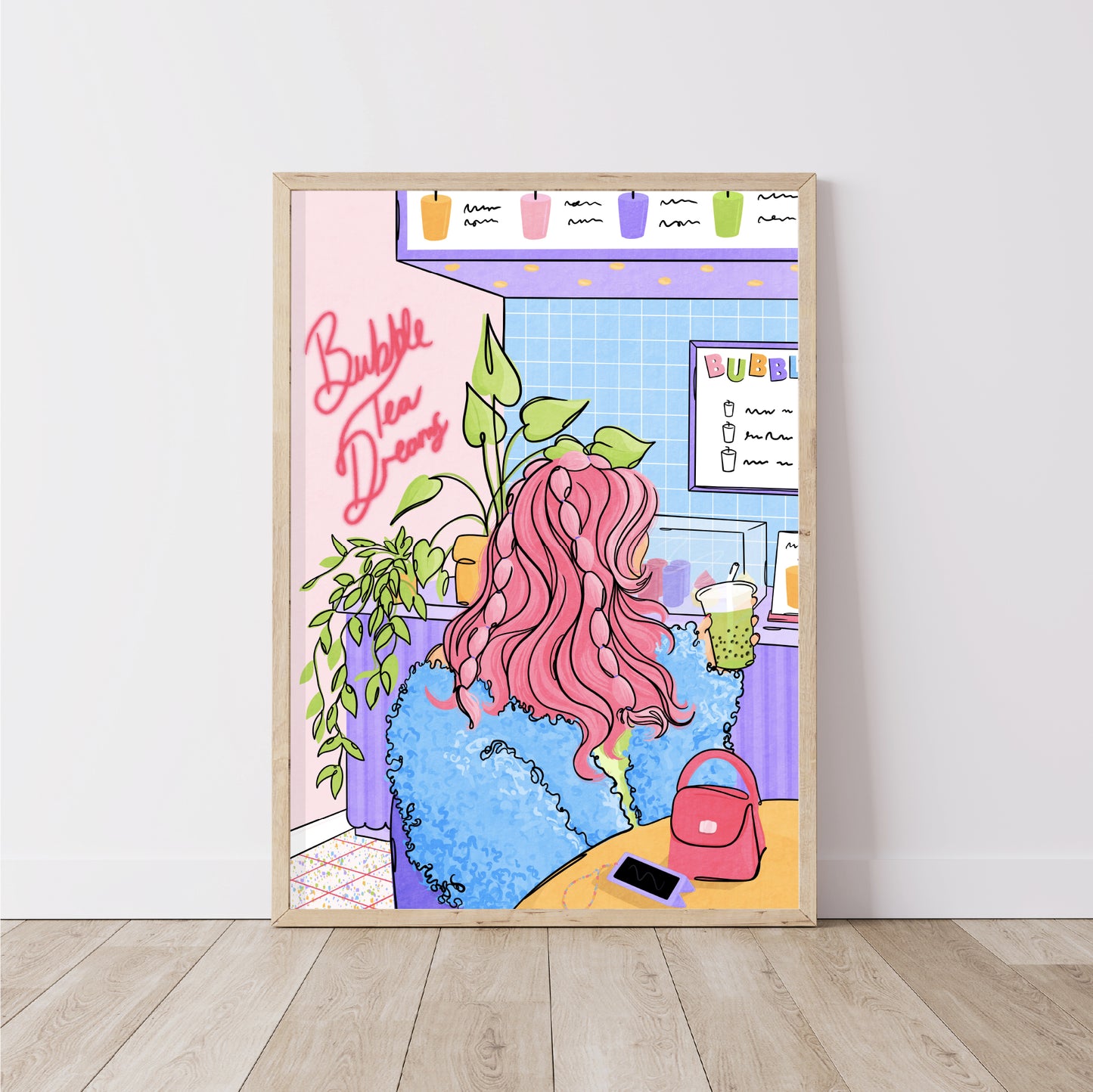 Bubble Tea Dreams Illustrated Print