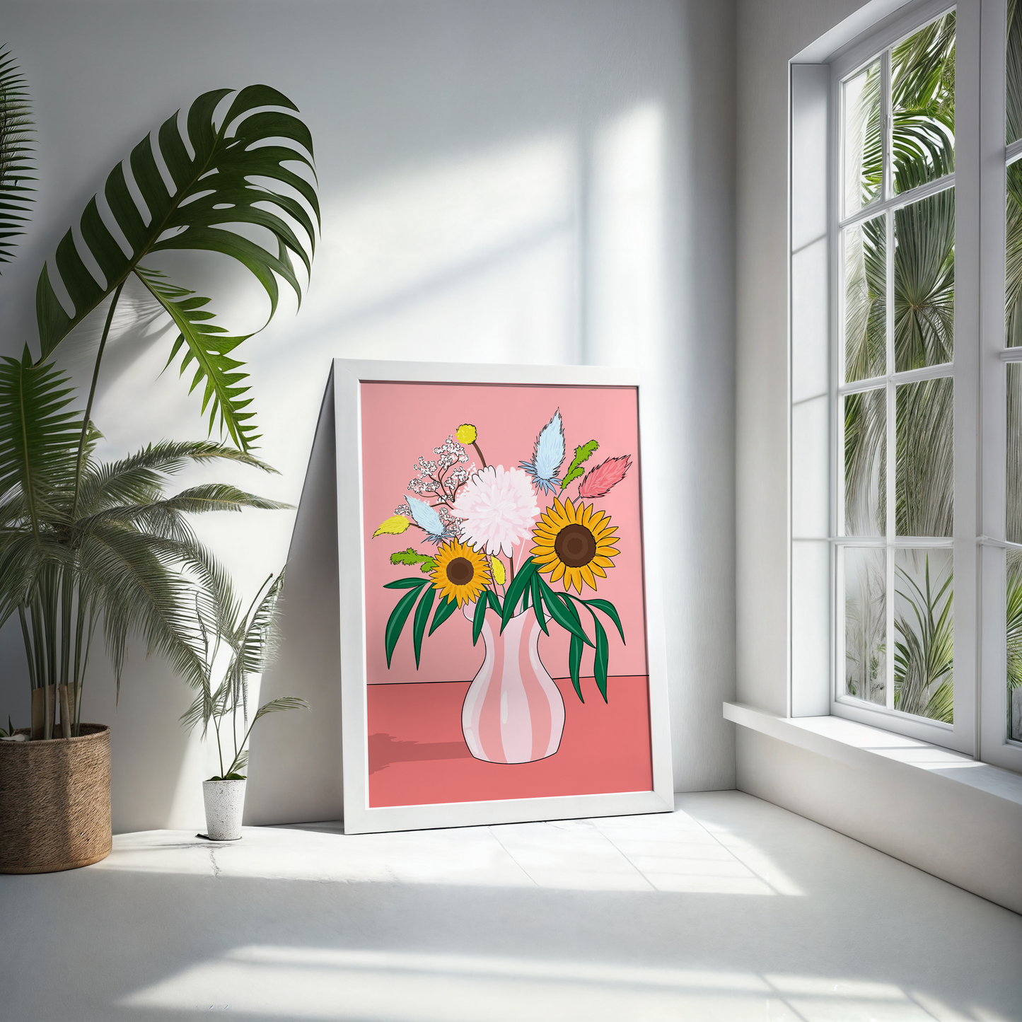Market Bouquet Illustrated Art Print