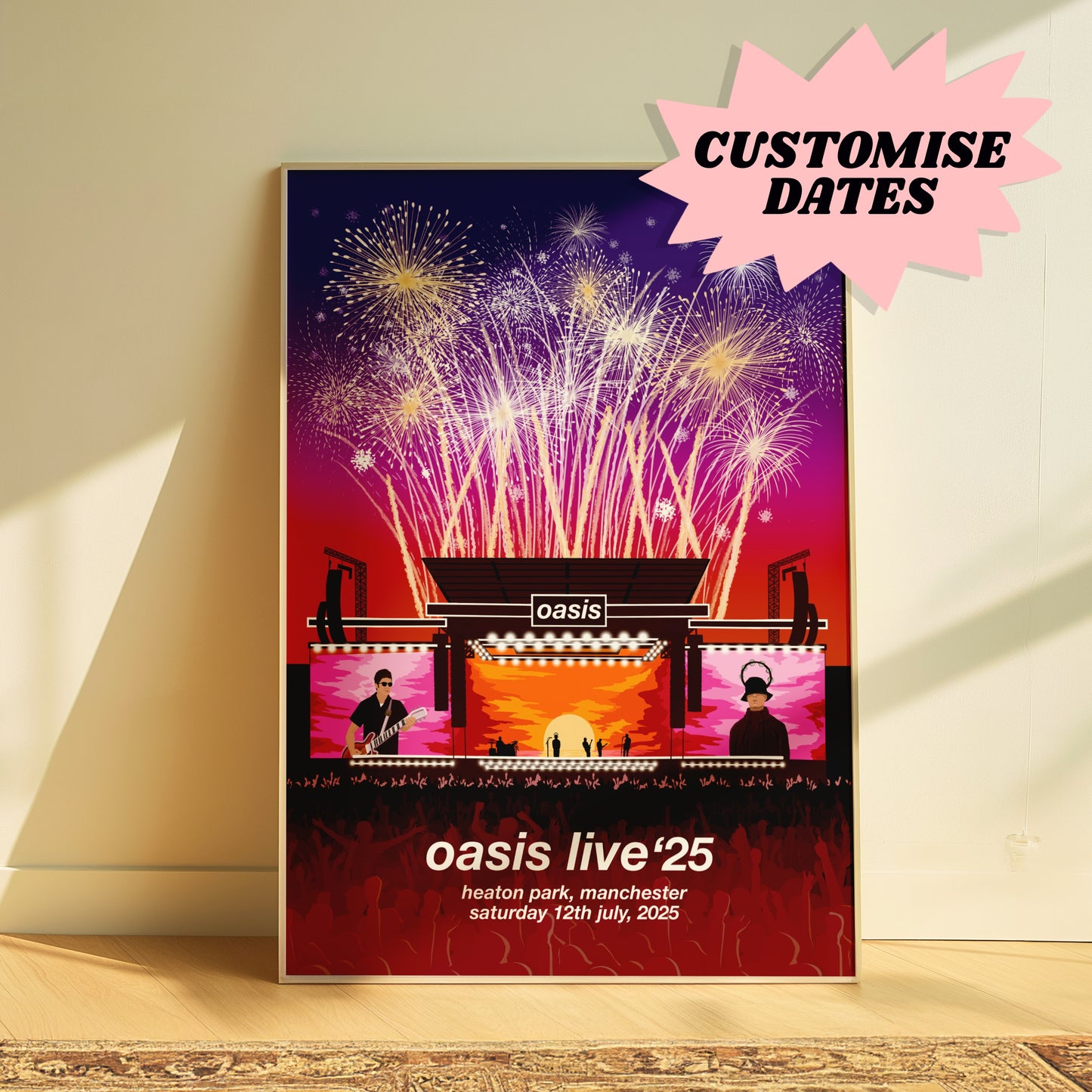 Customisable Oasis Mania UK Tour Stage Art Print
