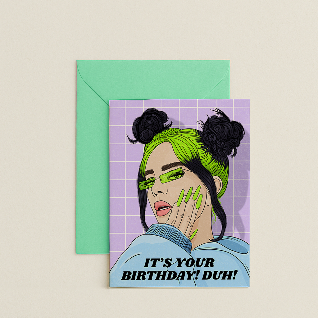 Billie Eilish Birthday Card