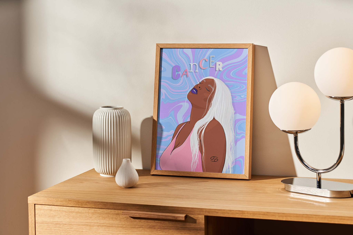 Cancer Zodiac Illustrated Print