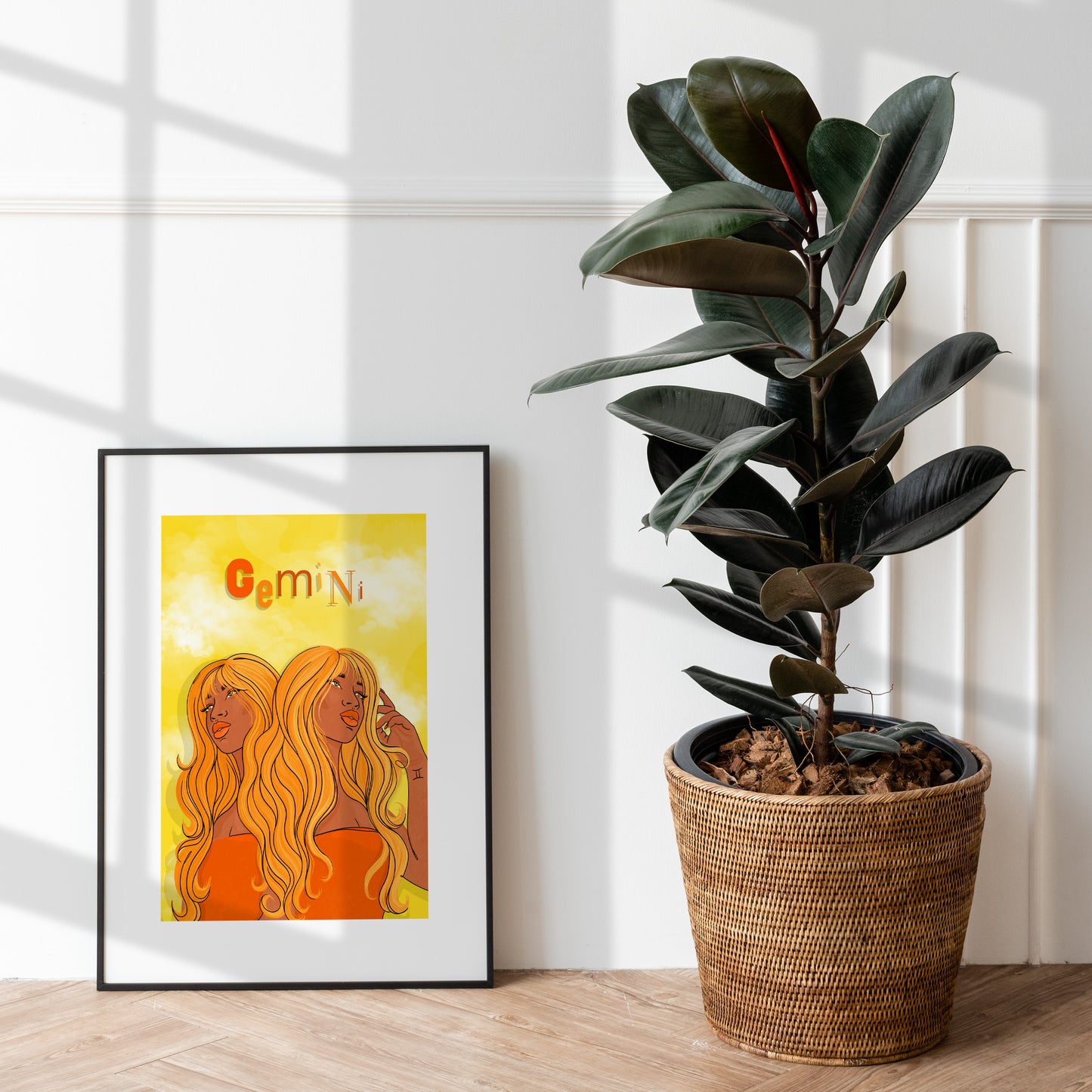 Gemini Zodiac Illustrated Print