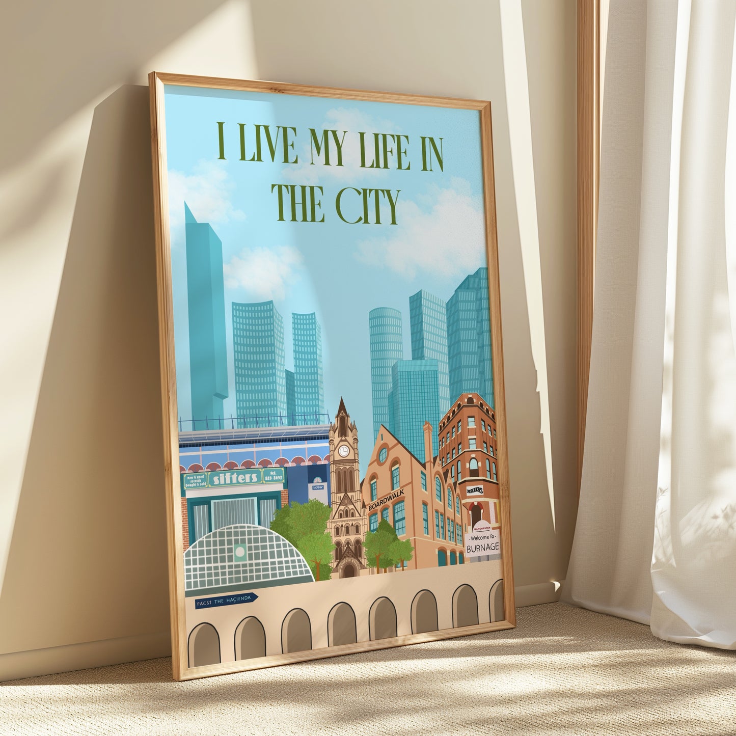 I Live My Life In The City Oasis Print
