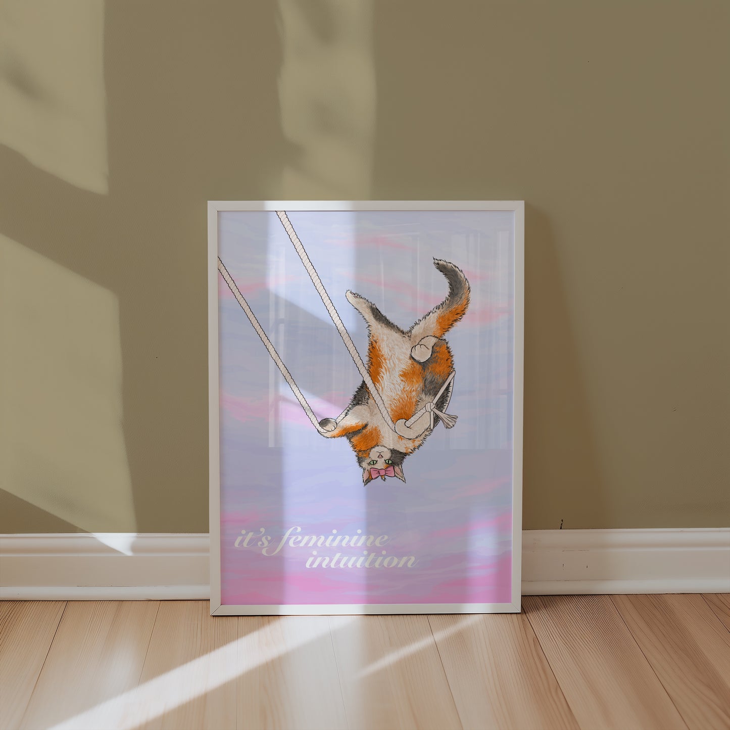 Feminine Intuition Olivia Rodrigo Cat Illustrated Print