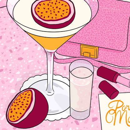 Pornstar Martini Cocktail Illustrated Art Print
