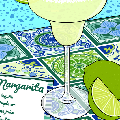 Margarita Cocktail Illustrated Art Print