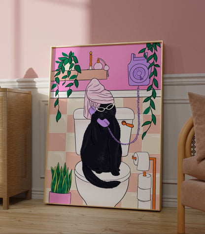 Pamper Puss Illustrated Print