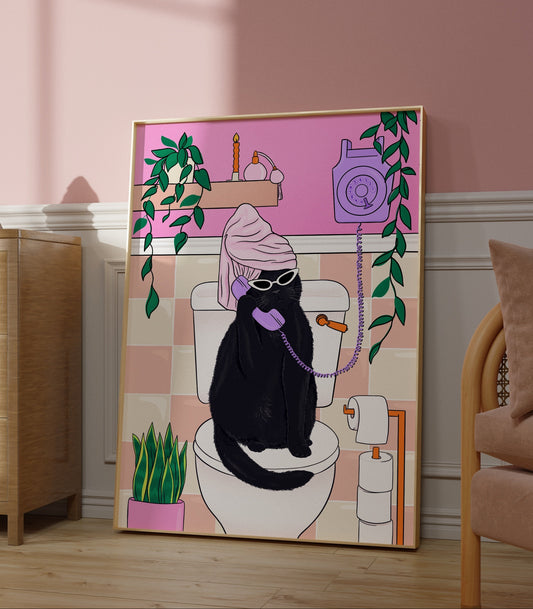 Pamper Puss Illustrated Print