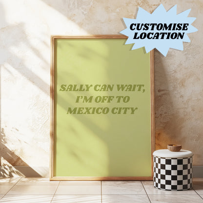 Green Customisable Worldwide Sally Can Wait Oasis Print