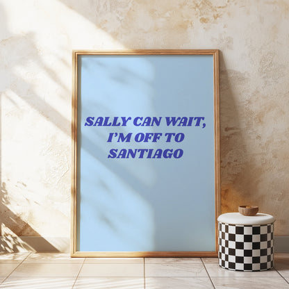 Blue Customisable Worldwide Sally Can Wait Oasis Print