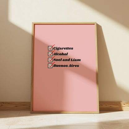 Pink Customisable Cigarettes and Alcohol Worldwide Location Oasis Print