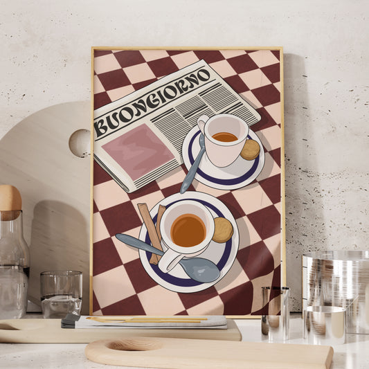 Espresso Italian Illustrated Art Print