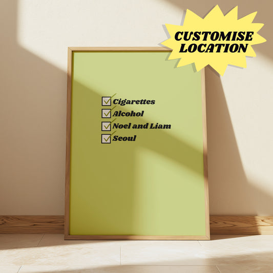 Green Customisable Cigarettes and Alcohol Worldwide Location Oasis Print