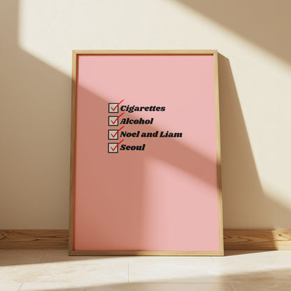 Pink Customisable Cigarettes and Alcohol Worldwide Location Oasis Print