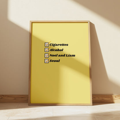 Yellow Customisable Cigarettes and Alcohol Worldwide Location Oasis Print