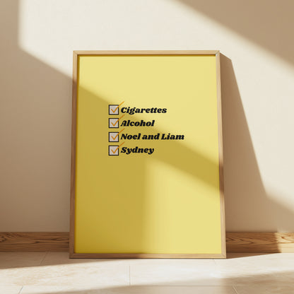 Yellow Customisable Cigarettes and Alcohol Worldwide Location Oasis Print