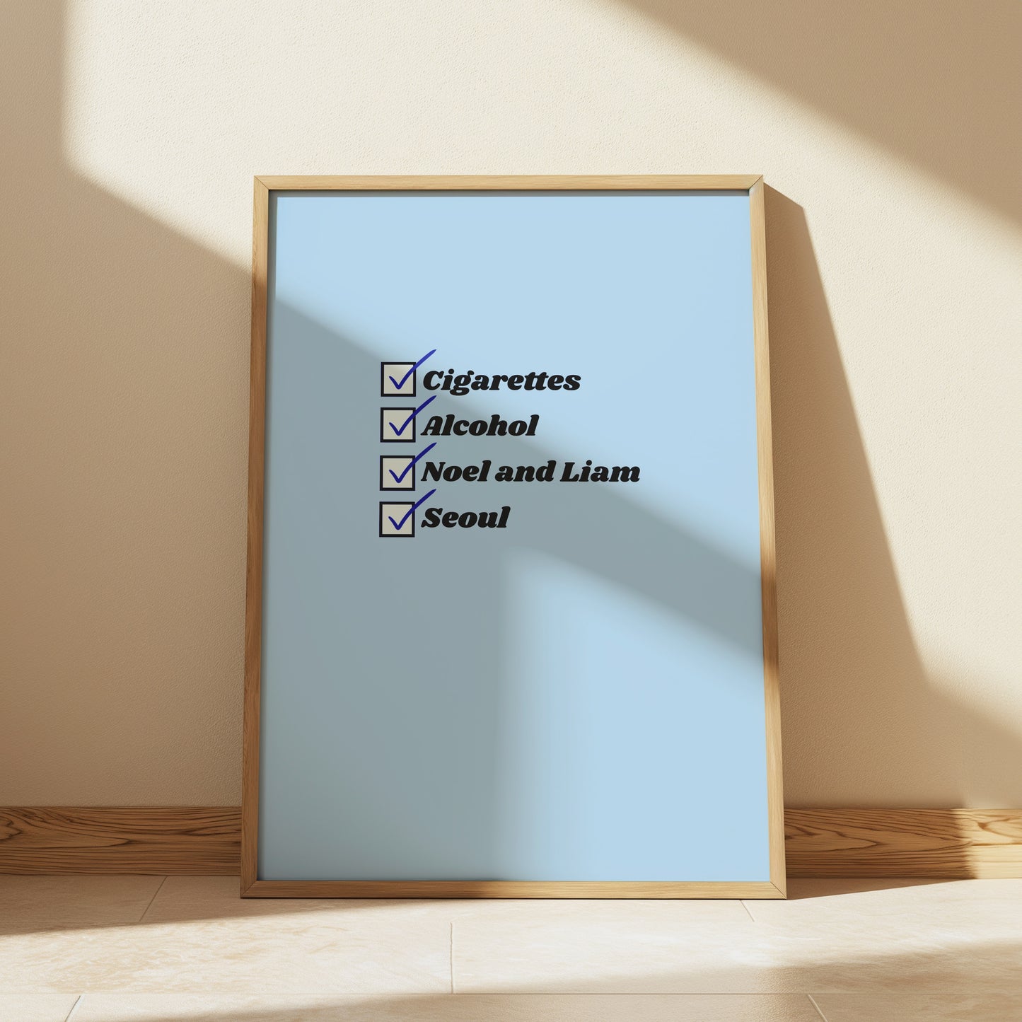 Blue Customisable Cigarettes and Alcohol Worldwide Location Oasis Print