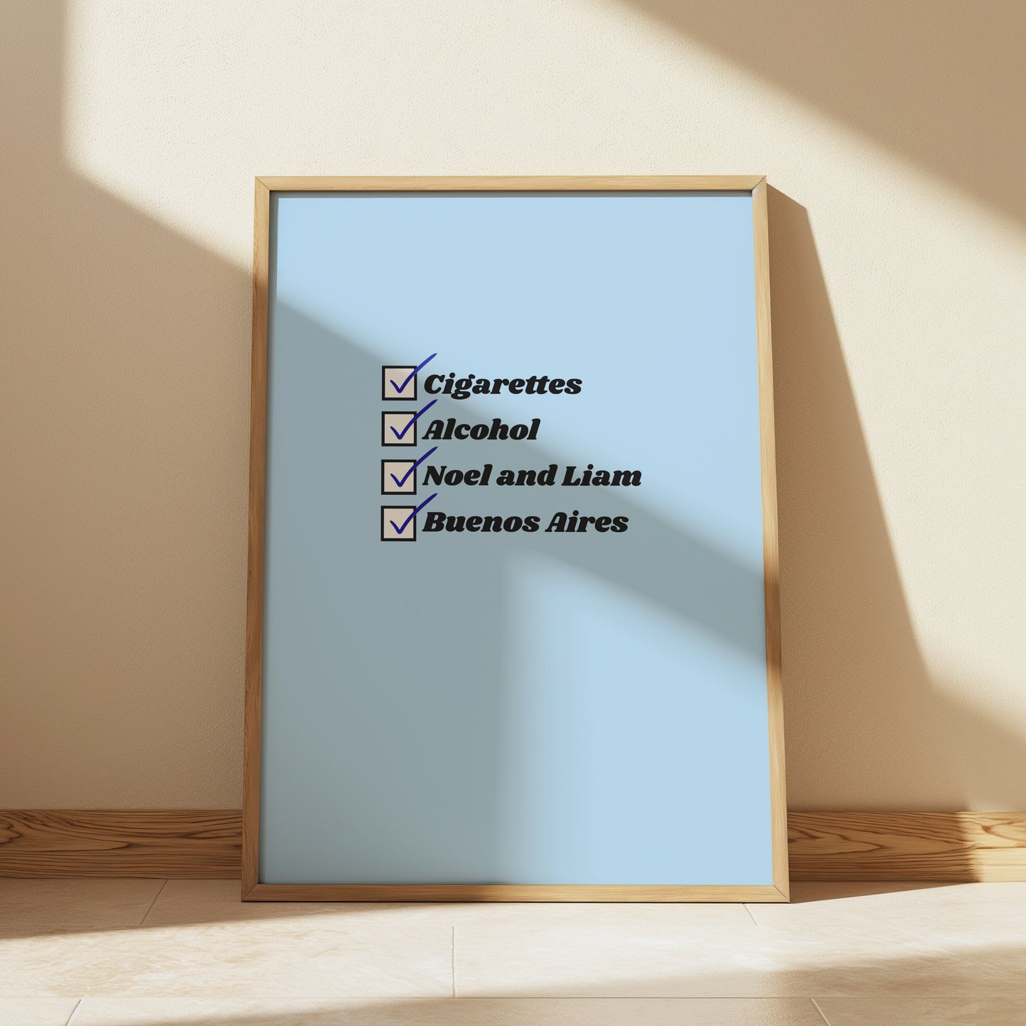 Blue Customisable Cigarettes and Alcohol Worldwide Location Oasis Print