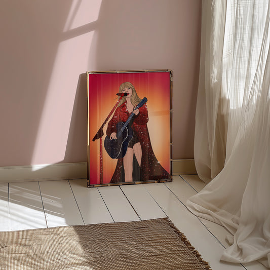 Taylor Swift All Too Well Eras Tour Illustrated Print