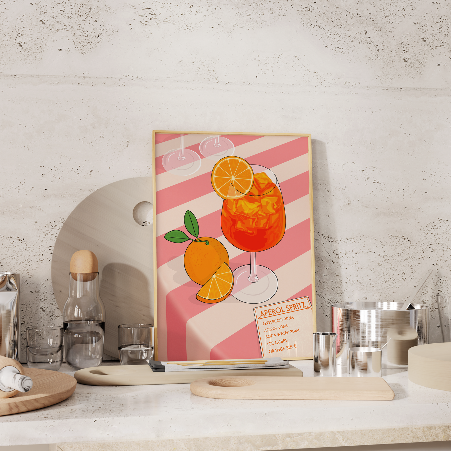 Aperol Spritz Illustrated Art Print