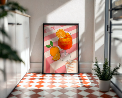 Aperol Spritz Illustrated Art Print