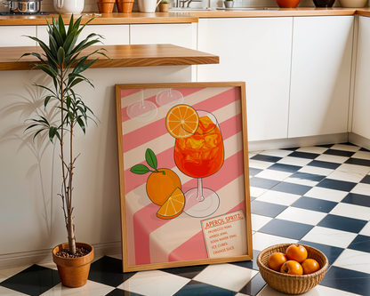 Aperol Spritz Illustrated Art Print