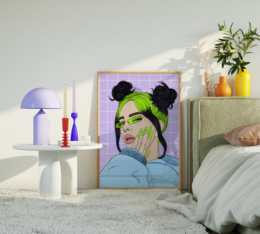 Billie Eilish Illustrated Print