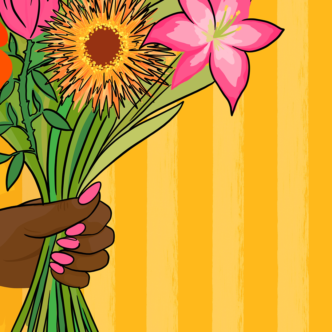 Bunch of Flowers Illustrated Art Print