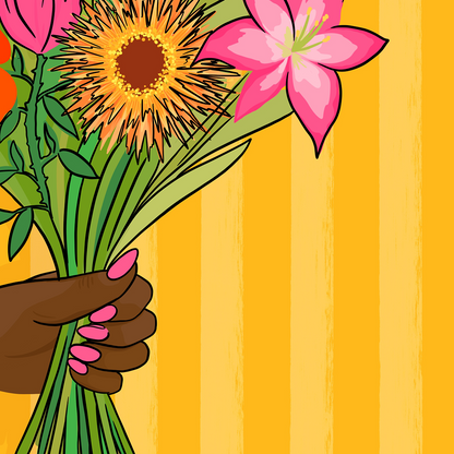 Bunch of Flowers Illustrated Art Print