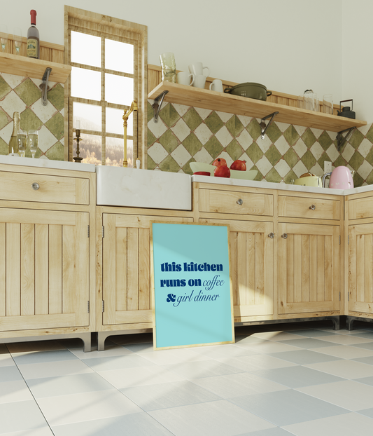 Coffee & Girl Dinner Typography Art Print