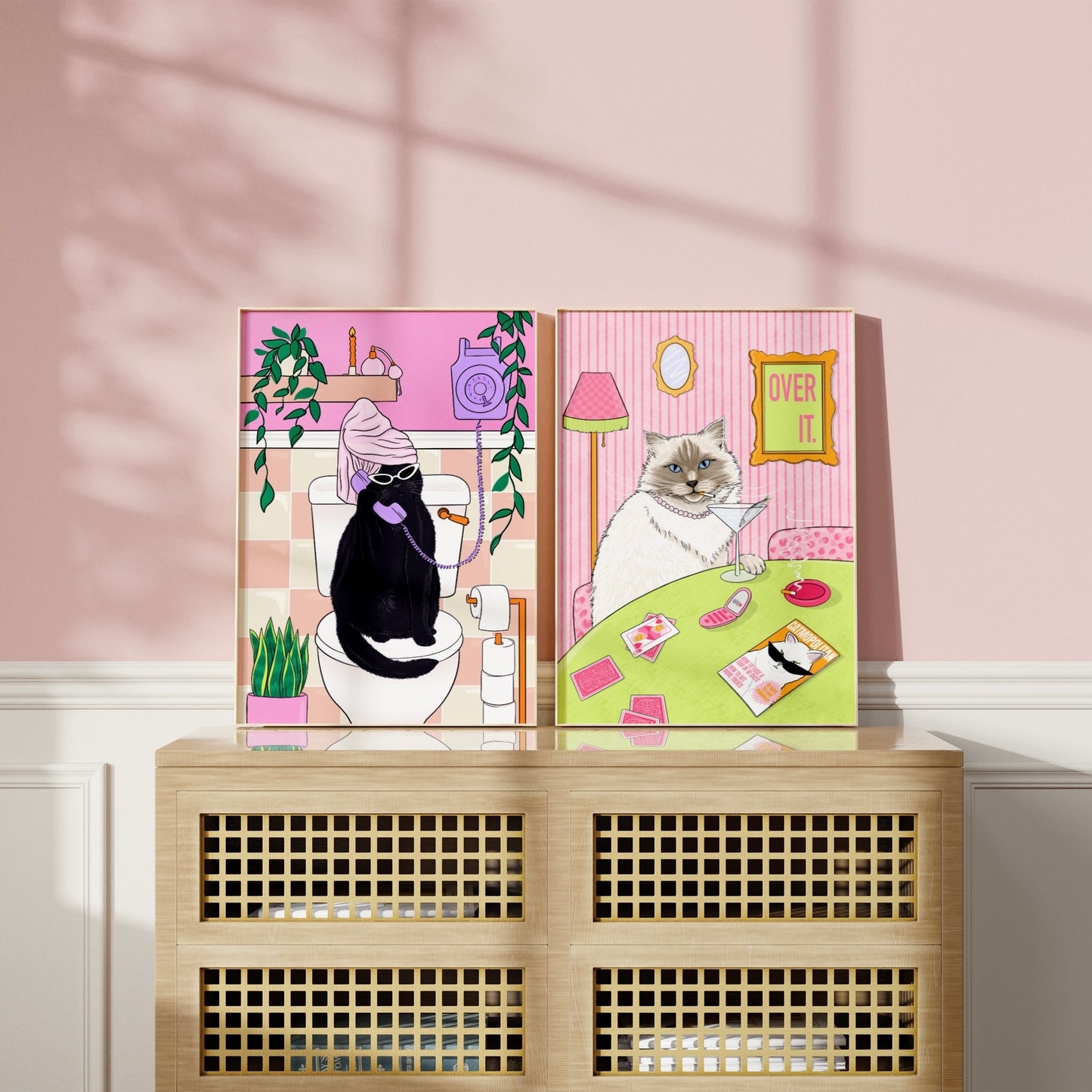 Pamper Puss Cat Illustrated Print