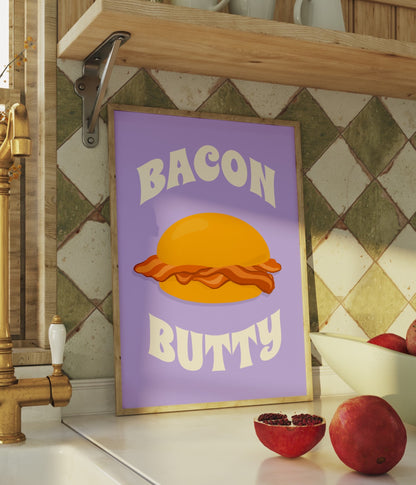 Bacon Butty Illustrated Print