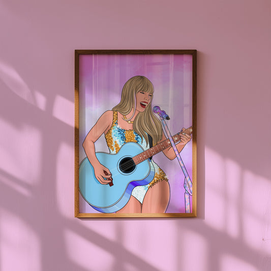 Taylor Swift Lover Eras Tour Illustrated Print