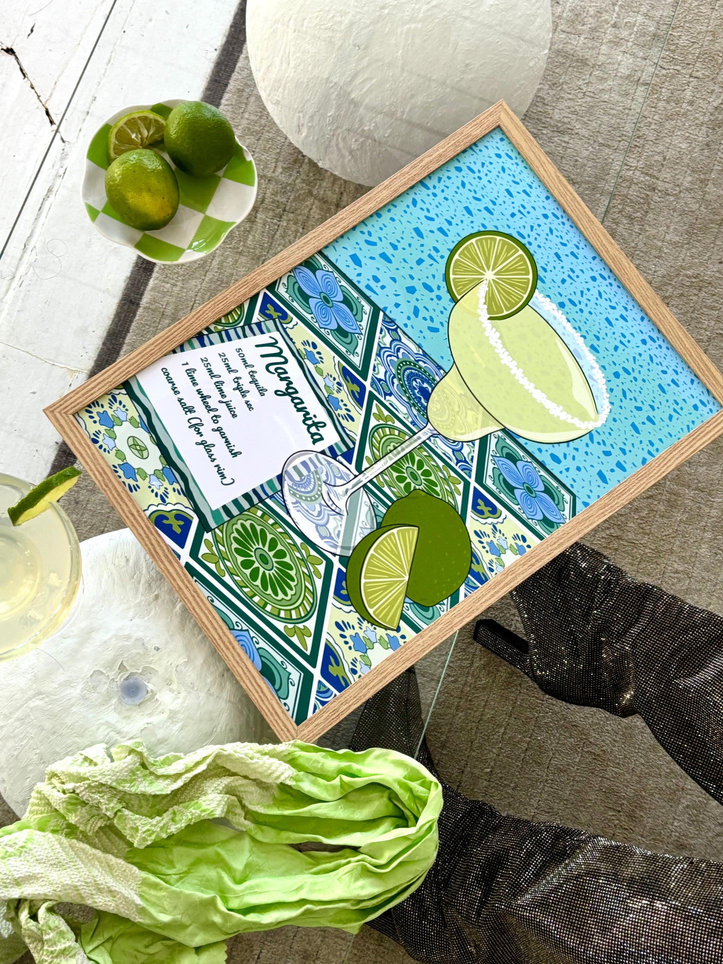 Margarita Cocktail Illustrated Art Print