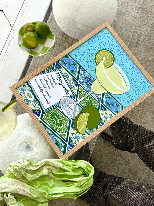 Margarita Cocktail Illustrated Art Print