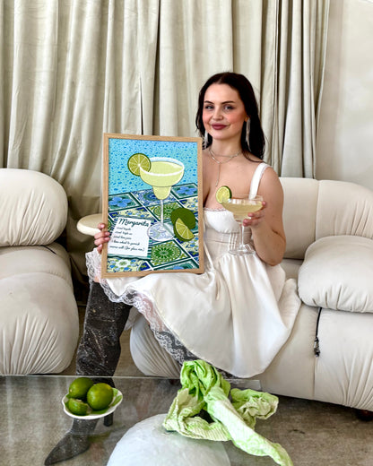 Margarita Cocktail Illustrated Art Print