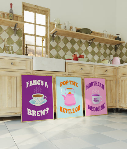 Pop The Kettle On Illustrated Art Print