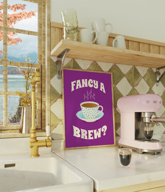 Fancy A Brew? Illustrated Art Print