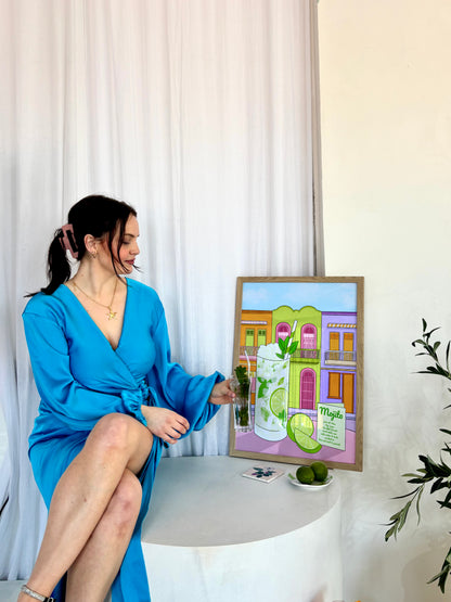 Mojito Cocktail Illustrated Art Print