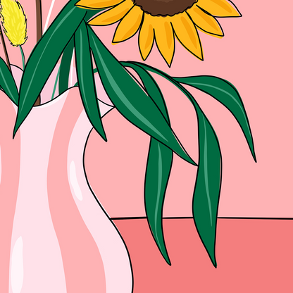 Market Bouquet Illustrated Art Print