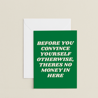 No Money Inside Christmas Card