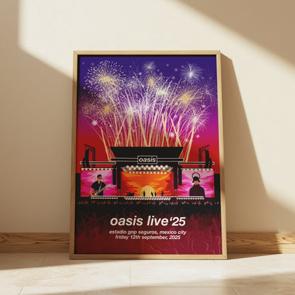Customisable Oasis Mania Worldwide Stage Tour Art Print
