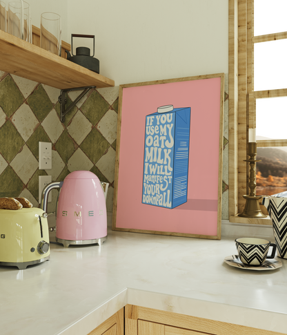 Oat Milk Illustrated Art Print