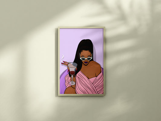 Rihanna Illustrated Print