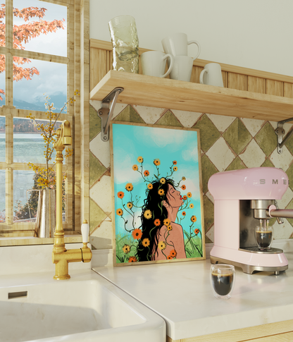 Soak Up The Vibes Illustrated Art Print