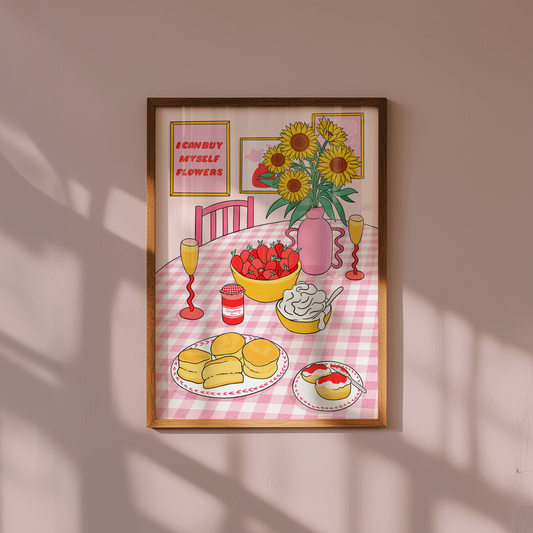 I Can Buy Myself Flowers Illustrated Art Print