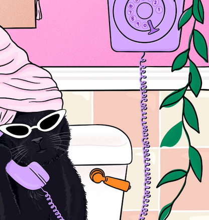 Pamper Puss Illustrated Print