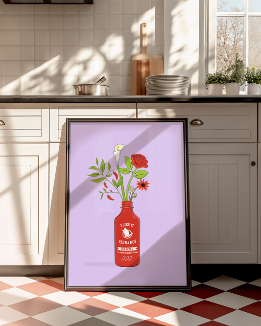 Sriracha Illustrated Print