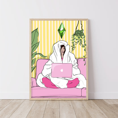 The Sims Duvet Day Illustrated Print